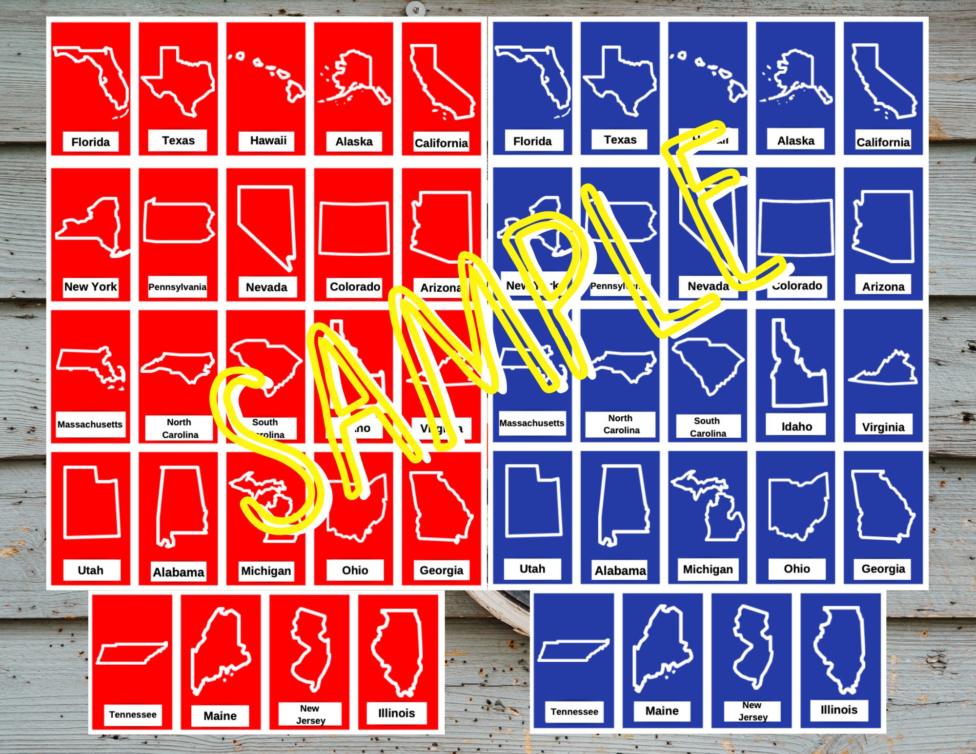 U.S. States Guess Who Printable Guess Who United States Etsy