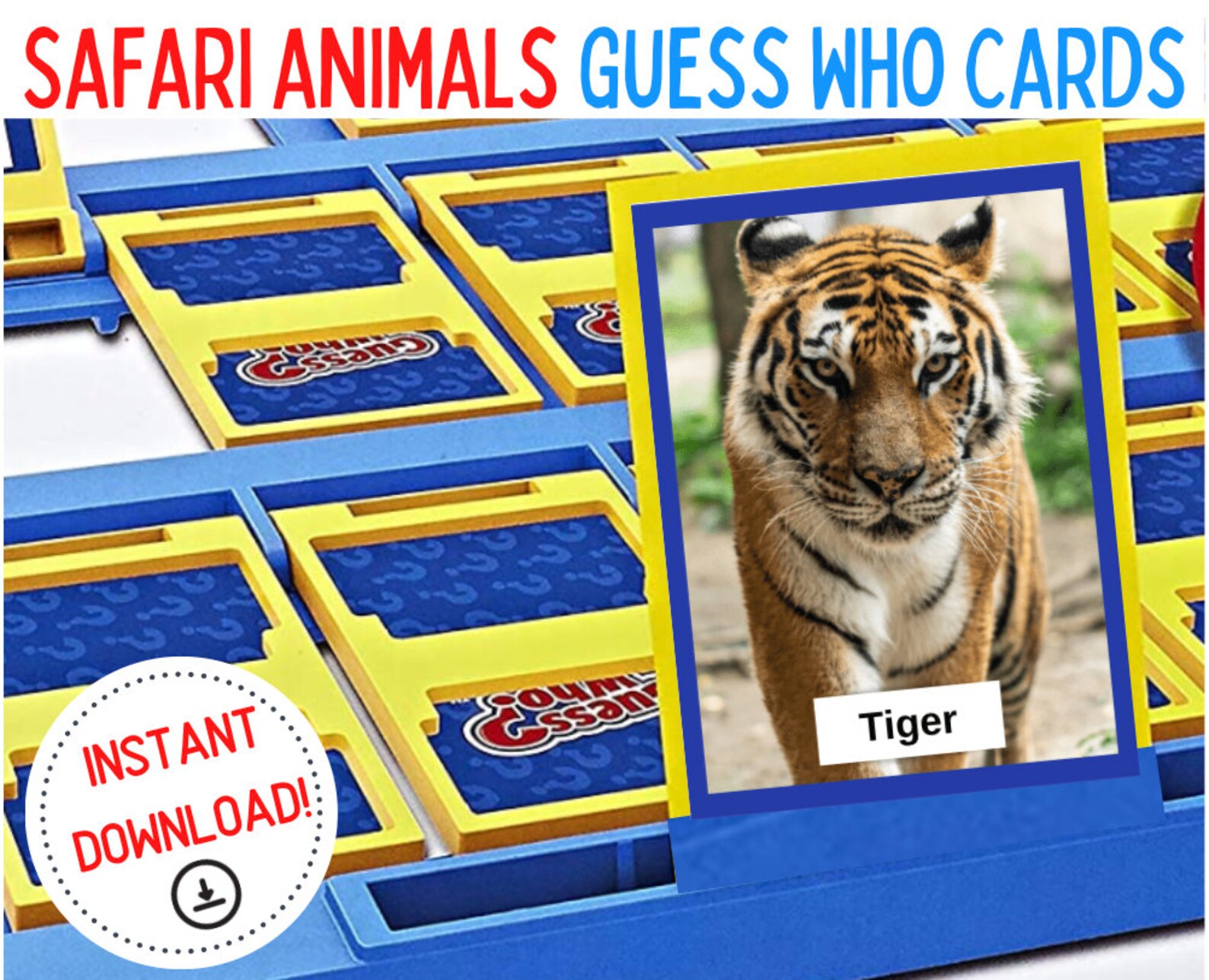 Safari Animals Guess Who Animals Version Guess Who | Etsy