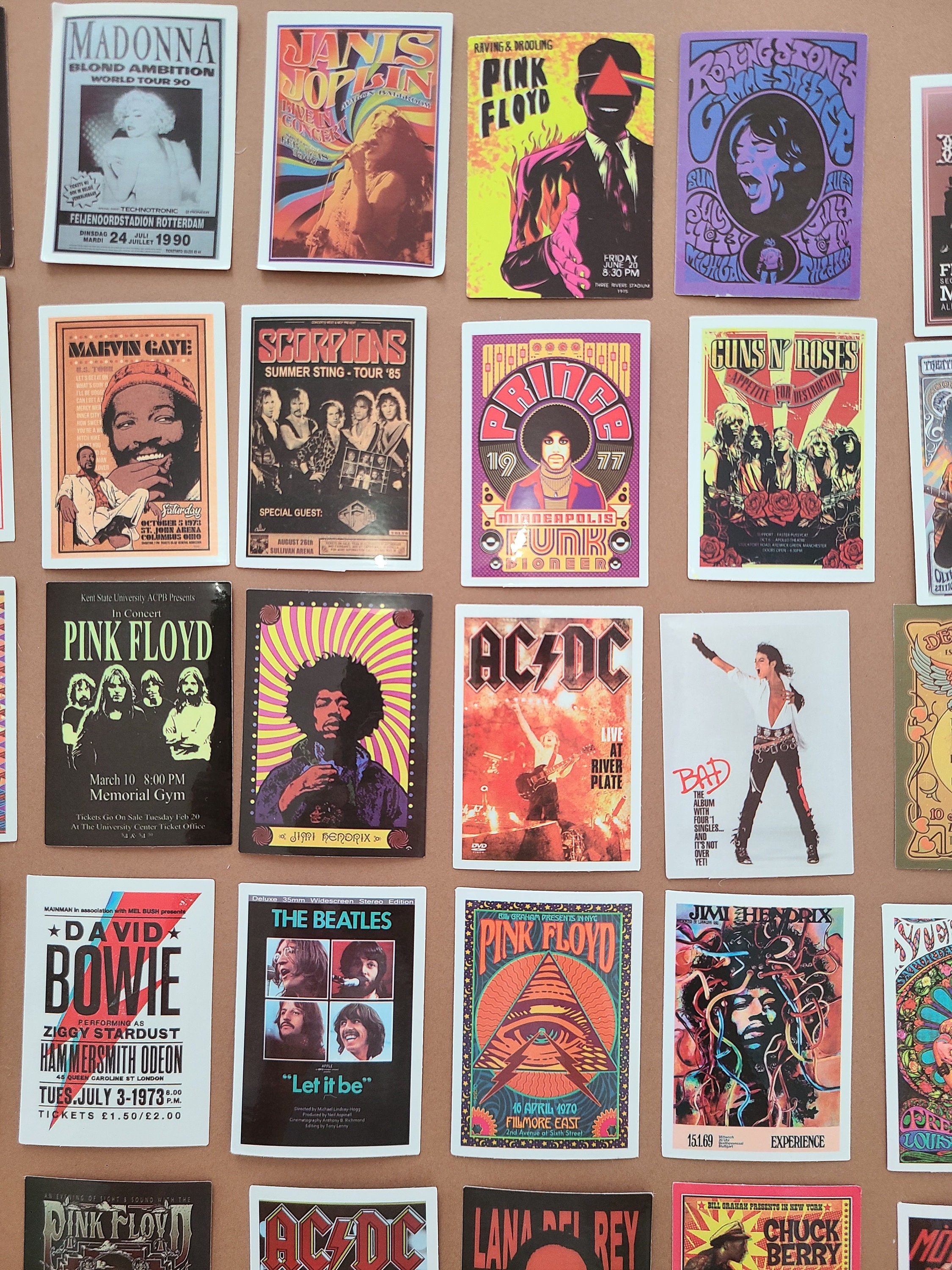 Popular Music and Bands Sticker Pack Vintage Poster Stickers 
