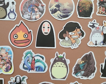 50 Stickers Manga Anime Japon Princess Mononoke Spirited Away Howl's Moving Castle - Autocollants Vinyle/Waterproof