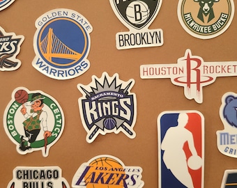32 Stickers NBA Basketball Lakers Chicago bulls Celtics Nets Knicks... - Autocollants Vinyle/Waterproof