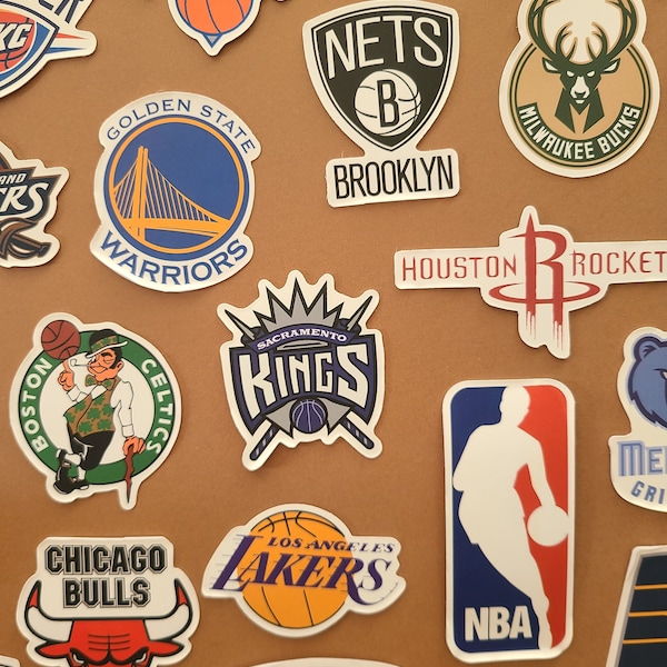 32 Stickers NBA Basketball Lakers Chicago bulls Celtics Nets Knicks... - Autocollants Vinyle/Waterproof