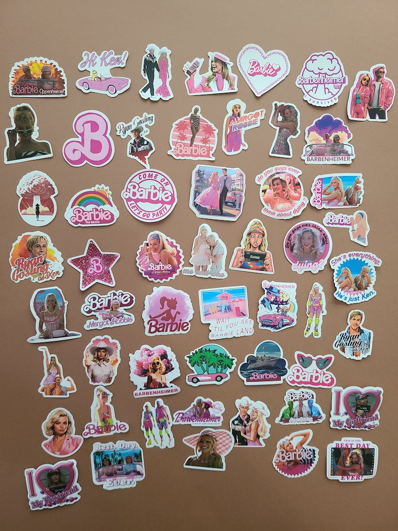 50 Stickers Féministe Film Margot Robbie Pink Girl Power Sororité Woman Autocollants Vinyle/Waterproof image 3