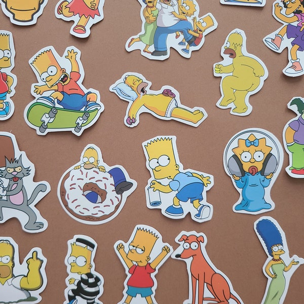 50 Stickers Simpson Homer Bart Lisa Matt Groening - Autocollants Vinyle/Waterproof