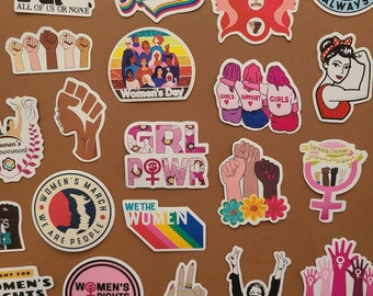 50 Feminist Girl Power Sorority Woman Stickers - Vinyl/Waterproof Stickers