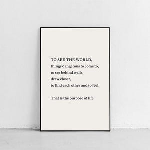 Walter Mitty, &quot;To See the World...&quot; Quote| 2 sets Black and White | Minimalist | Living Room, Playroom, Montessori Wall Art, DIGITAL FILES