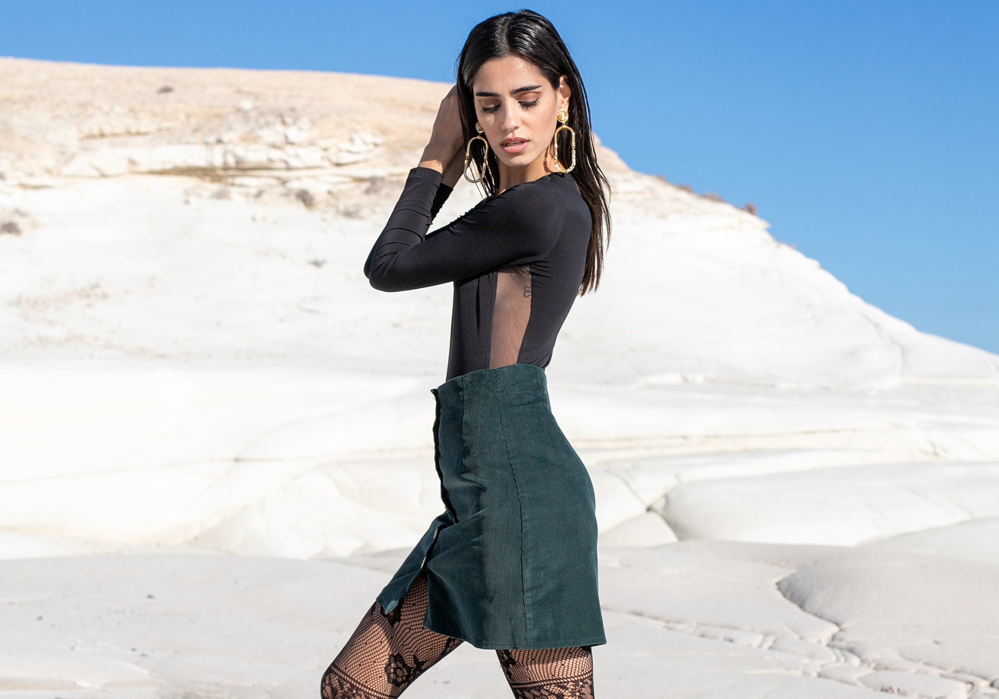 Body de manga larga Body negro Body con cuello cuadrado Body transparente Negro Etsy Espana
