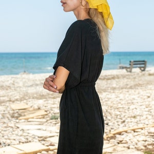 Summer Kaftan, Black Dress Kaftan, Cotton Beach Cover Up image 4