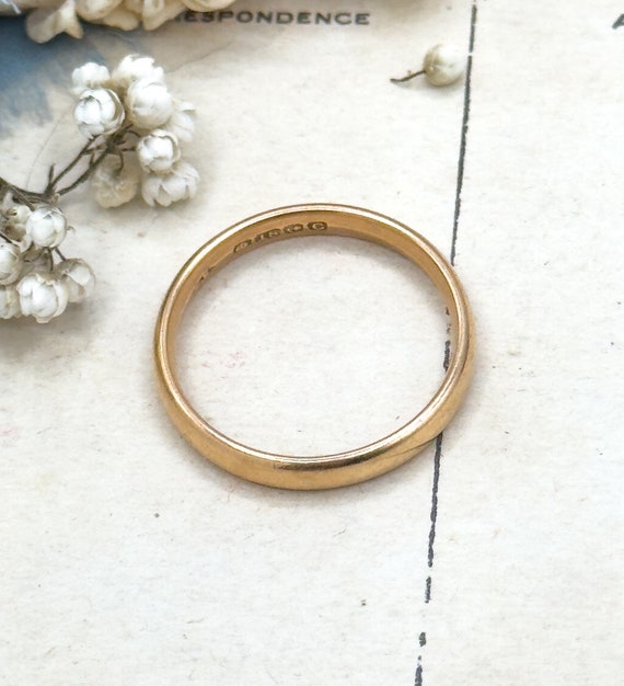 Antique 18k Gold Band Ring, 18K Solid Gold Stacki… - image 6