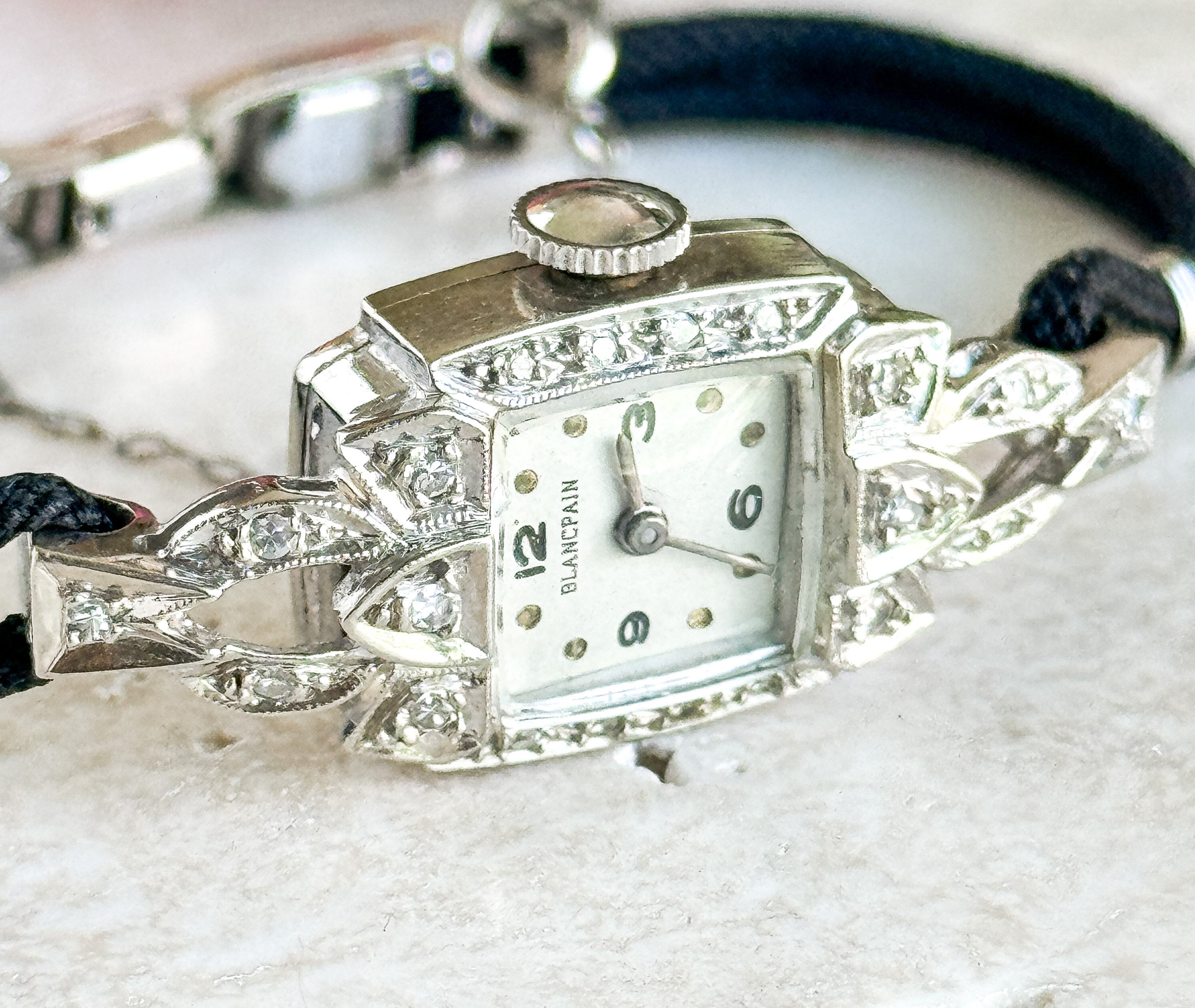 Vintage 1950s Ladies Blancpain Wristwatch in 14K White Gold Diamonds Vintage Diamond Watch AS IS Not Functional Hadley Cord Diamond Watch Etsy
