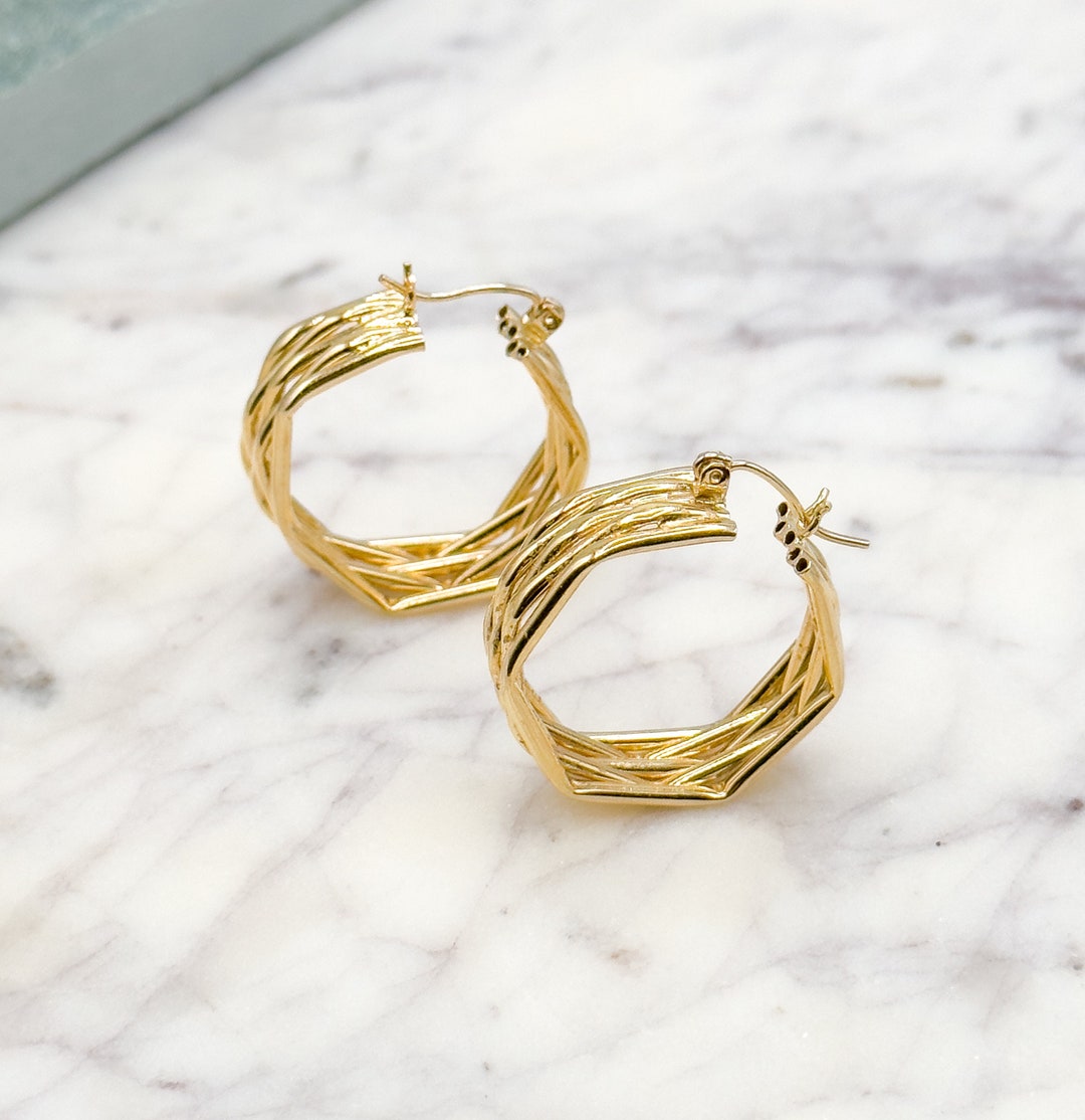 Vintage gold hoops discount