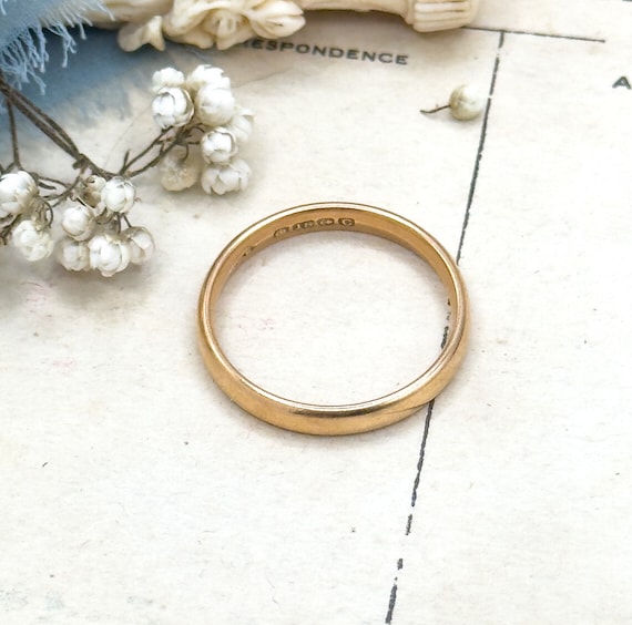 Antique 18k Gold Band Ring, 18K Solid Gold Stacki… - image 5