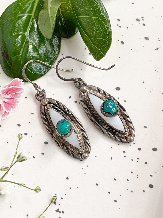 Vintage Native American Silver earrings, turquoise