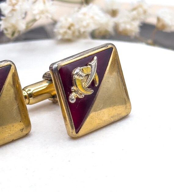 Mens Masonic Cufflinks, Vintage cufflinks Free Ma… - image 7