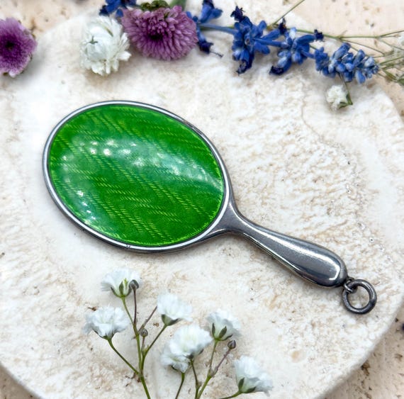 Ancient Roman Glass Pendant with Loop Flower Design Antiqued Sterling Silver Ancient Roman Glass Pendant with Loop Flower Design Antiqued Sterling Silver