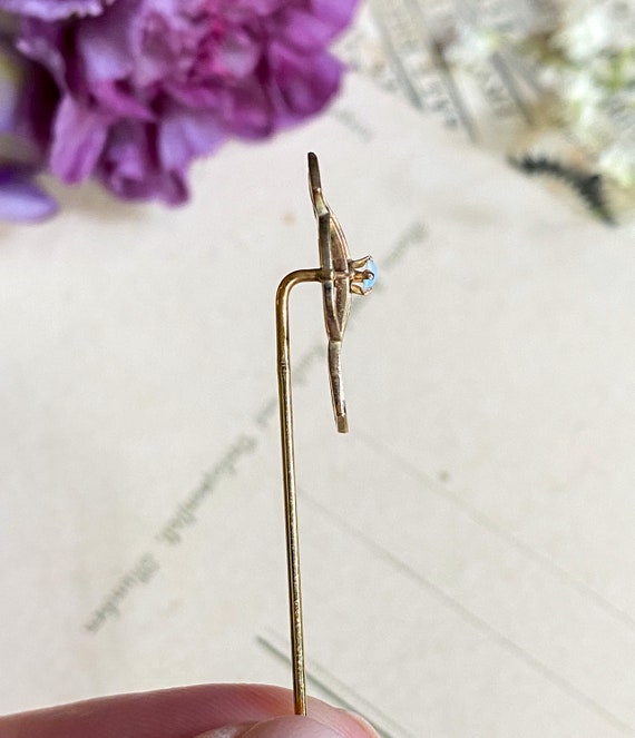 Antique Art Deco stick pin,Edwardian hat pin,mini… - image 7