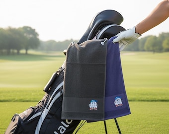 Personalised Golf Towel, Custom Name, Father's Day Gift, Golf Ball