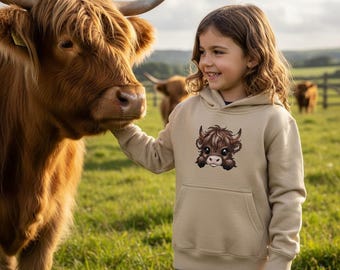 Highland Cow Hoodie for Children