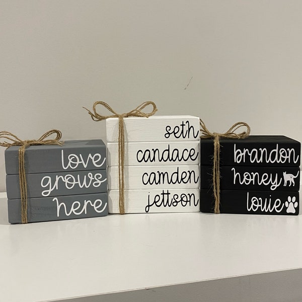 Personalized Book Stack Names Etsy