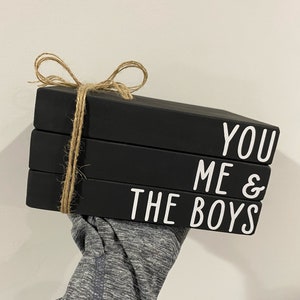 You Me and The Boys Faux Bookstack - Personalized Family Sign - You me and the kids - you me and the girls - Name Book Stack - Wooden Signs