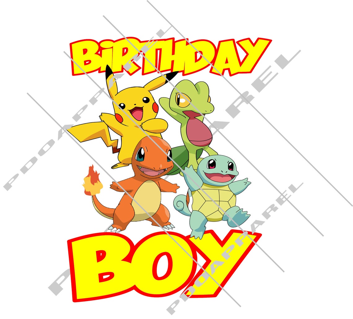 Download Birthday Boy Pokemon PNG/SVG | Etsy