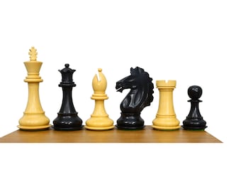 Alban Luxury Staunton Chess Pieces with 2 extra queens- 3.5" & 4" Elite  Series Weighted Ebonised (Dyed) wood | Premium Chess Set