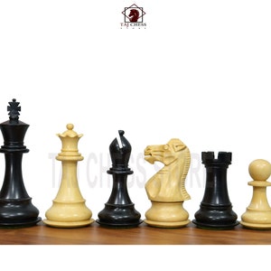 Professional Staunton Chess Pieces Only | Premium handcrafted Wood chessmen Ebonised | Luxury Chess set| weighted chessmen-2 Extra Queens