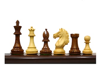 Alban Luxury Staunton Chess Pieces with 2 extra queens- 3.7" & 4" Elite  Series Weighted Golden Rosewood | Premium Chess Set