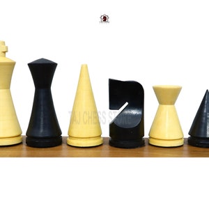 3.1&quot; Russian Poni Mid Century Chess Pieces- Handcrafted Minimalist Staunton Chess Pieces | Unique Chess Set |  Special Gift