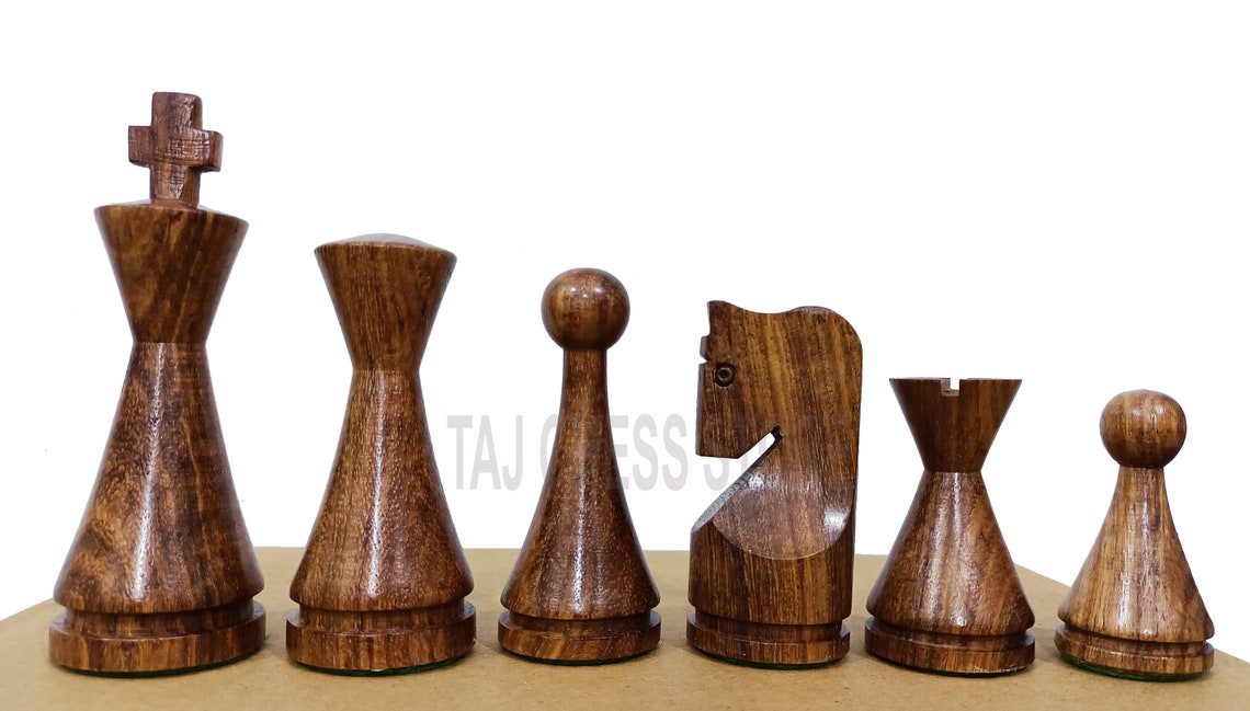 Weighted Russian Chess Pieces Cone Minimalist Chessmen Sheesham