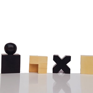 Wooden Chess Set- Reproduced 1923 Josef Hartwig Bauhaus Model Chess pieces only-Ebonised(Dyed) Boxwood- Solidwood luxury Chessmen