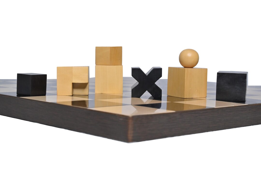 Set scacchi combinati Bauhaus 1923 - pezzi scacchi in legno