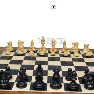 Wooden Chess Set - Stallion Knight chessmen and 17&quot; Ebony wood Chess Board - Staunton Chess Pieces |Tournament Chess Set With 2.5&quot; king