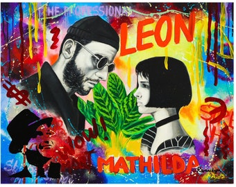 Mixed Media art piece signed by artist Nastya Rovenskaya entitled "Leon"