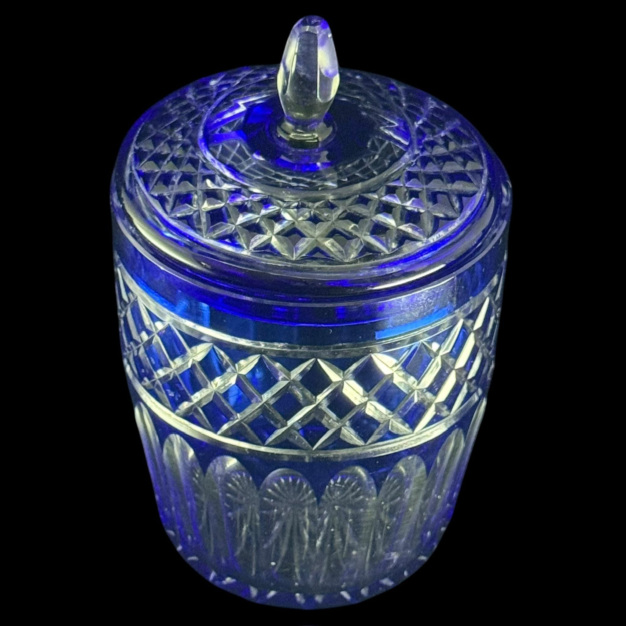 Blue Glass Biscuit Jar - Etsy
