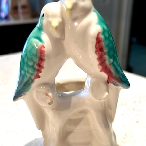 Vintage Morton Pottery Lovebirds ceramic planter