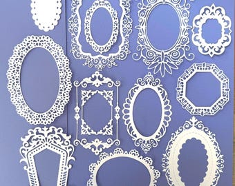 Die Cut Frames: Scrapbook Verzierungen, Kartenherstellung - Set von 13