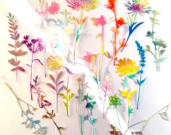 Watercolor Die Cut Wildflowers: Paper Meadow Flower Embellishments