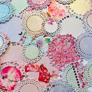 Guardanapos cortados | Guardanapos de flores | Guardanapos florais | Guardanapos rendados | Guardanapos do Junk Journal | Guardanapos com brilho | guardanapos de rosa