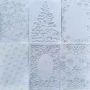 Carte de Noël en relief | Papiers de Noël en relief | Kit de cartes de Noël en relief |  Poinsettia en relief | Flocons de neige en relief