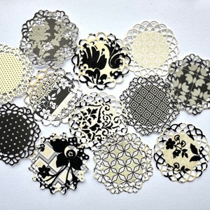 Crème velvet doilies Die cut doilies Black and cream doilies Die cut doilies set of 12 pieces image 2