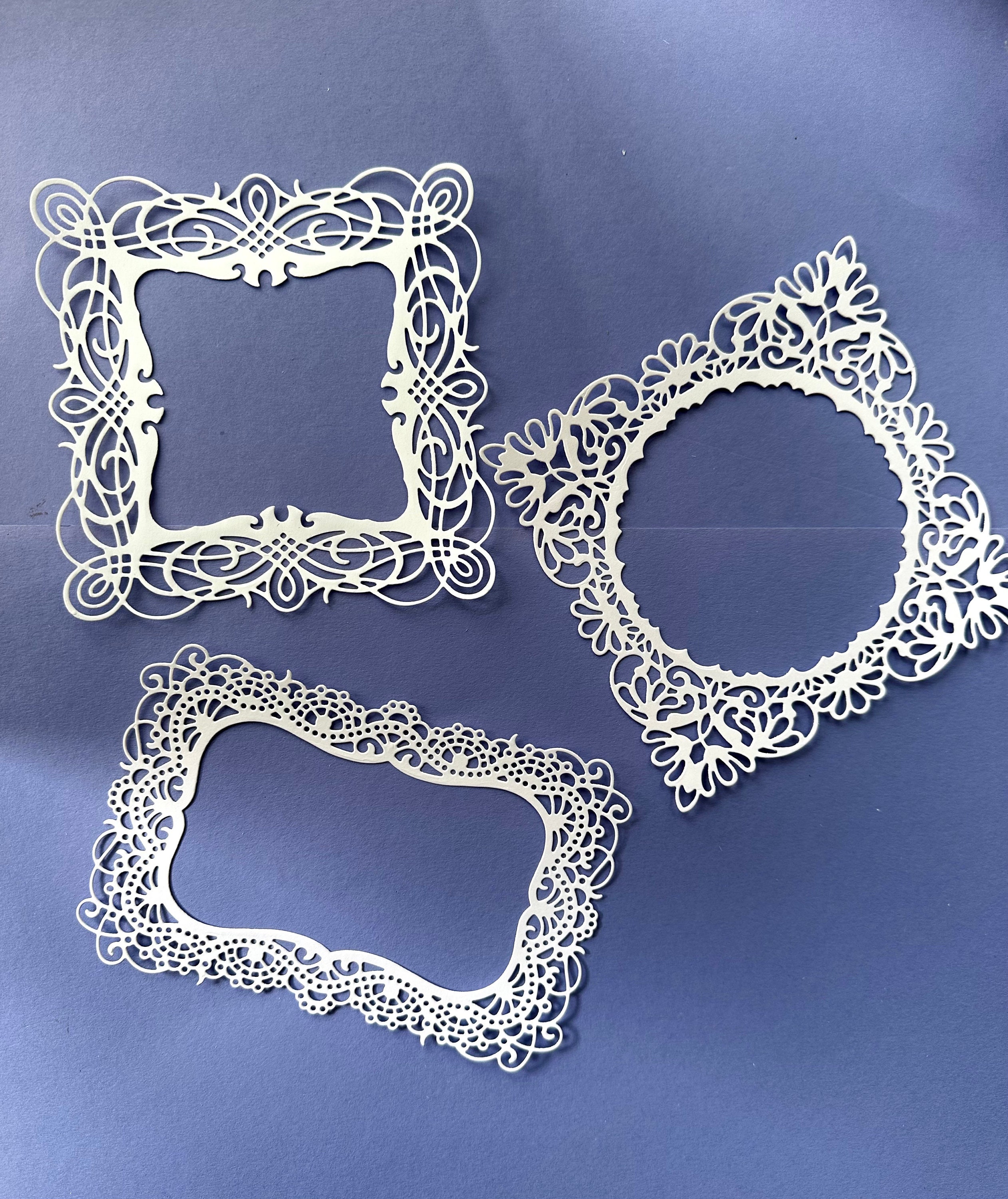 Die Cut Lacy Frames: Scrapbook Card Kit, Set of 6 - Etsy UK