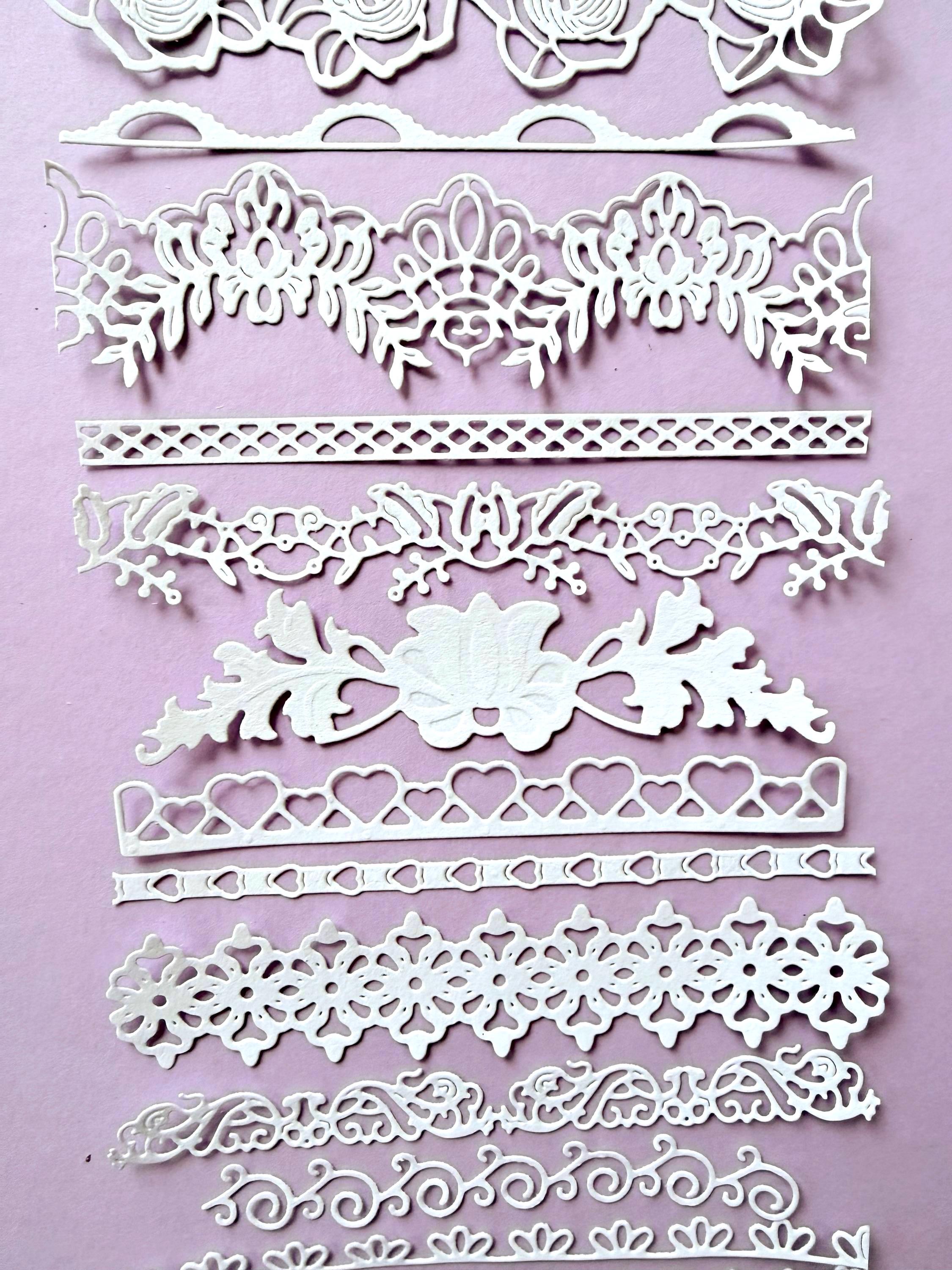 Die Cut Lacy Card Borders | Paper Embellishments - Etsy
