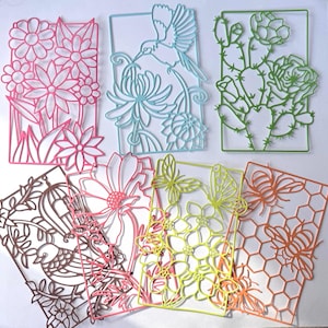 Stained Glass Effect Die Cut Frames: Floral Cardstock Designs