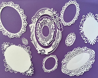Lacy Oval Frames: Die Cut Embossed Card Making Set