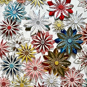 Weihnachtsblumen | Die cut Blumen l Weihnachtskarten Set l Weihnachtsdeko l Glitzer Blumen l Weihnachtsstanzteile