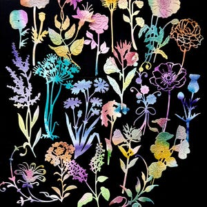 Folhas cortadas | Gramíneas cortadas | Flores cortadas | Cortes de Páscoa | Folhas em aquarela | Flores em aquarela | Flores do campo |