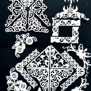 Die cut corners | Card corners | Lacy corners | Floral corners | Butterfly corners | Geometric corners
