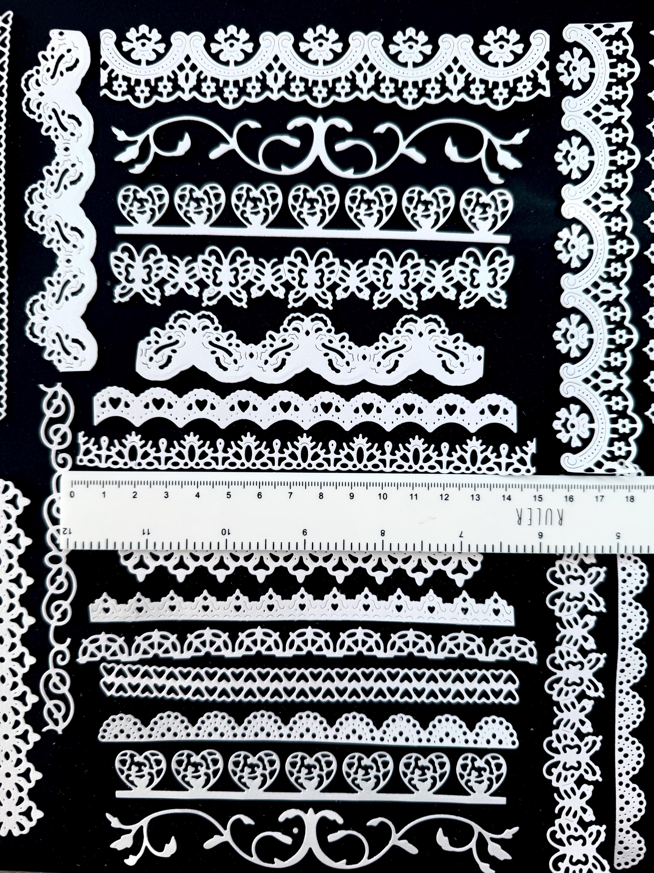 Border Pattern Chain Card Die Cut Card Borders: Lacy, Floral, Heart Designs - Etsy