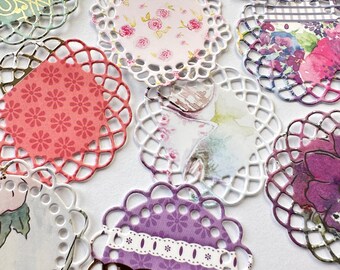 Die cut doilies | Gold foil doilies | Watercolour patterns doilies | Easter Doilies | Floral doilies size 4.5cm